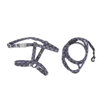 JapaneseStyle Cat Adjustable Harness Leash Set Chest Back Traction Cat Walking Rope(Dark Gray S(for 2-4kg)