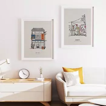 JapanTokyo Ramen Shop постеры с принтами японский пригород холст картины настенные художественные фотографии для спальни, кухни, декора гостиной 21*30cm
