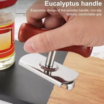 Jar Opener for 1-4 Lids Bottle Opener Can Opener Stainless Steel Quick Opening Kitchen Tool for Seniors Arthritis Weak Hands Easy Open Gears эбеновый