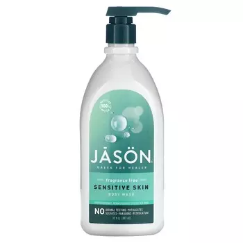 Jason Natural, Body Wash, Sensitive Skin, Fragrance-Free, 30 fl oz (887 ml)