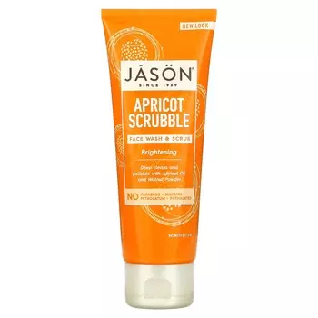 Jason Natural, Brightening Apricot Scrub, Facial Wash and Scrub, 4 oz (113 g)