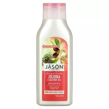 Jason Natural, Шампунь Strong & Healthy Jojoba Plus Castor Oil, 16 жидких унций (473 мл)