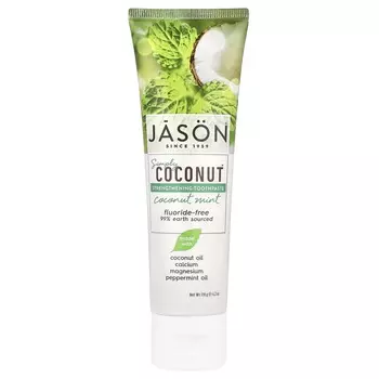 Jason Natural, Simply Coconut, усиленная зубная паста, кокос и мята, 4,2 унции (119 г)