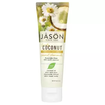 Jason Natural, Simply Coconut, успокаивающая зубная паста, кокос и ромашка, 4,2 унции (119 г)