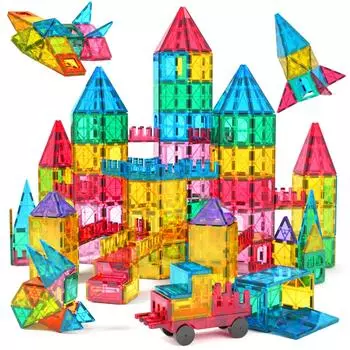 Jasonwell 65 шт. Магнитные блоки Магнитные игрушки Конструктор Магнитные блоки Развивающие игрушки для младенцев и мальчиков Японская упаковка 3D головоломка Игра Модель