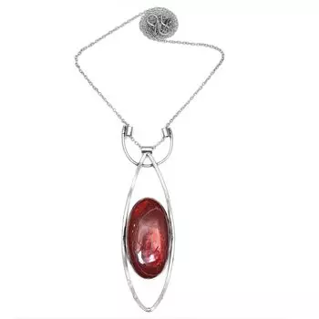 Jasper Gemstone Mother s Day Ethnic Handmade Silver Jewelry Necklace 20 in