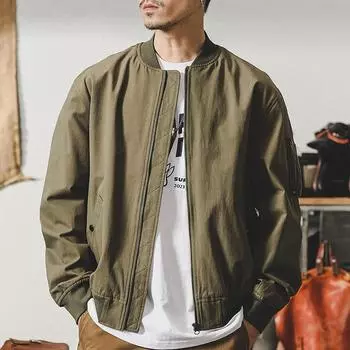 Jay Leno American Tooling Vintage Classic Detroit Jacket Men s Short Stand-Up Collar Pilot Jacket Men s M армия зеленый