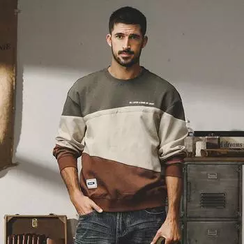 Jay Leno Heavy American Fleece Sweater Men s Spring And Autumn Loose Trend Brand Clothing Spring Long Sleeve T Shirt Men s Top M белый