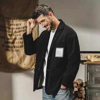 Jay Leno Light Commuter Casual Blazer Men s American Heavy Retro British Jacket Men s M коричневый