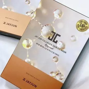 JAYJUN Collagen Skin Fit Mask Sheet 10 листов, Осветляющая, Увлажняющая, Корейская косметика, Kbeauty, образец