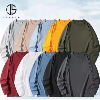 JAYSCE свитер с нижним швом топ Y2k футболка Официальный сайт толстовка с капюшоном для мужчин осенний повседневный однотонный топ с круглым вырезом M белый
