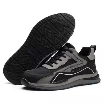 JB7615 High Quality Unisex Lightweight Steel Toe Sports Style Construction Factory Safety Shoes 40 чёрный
