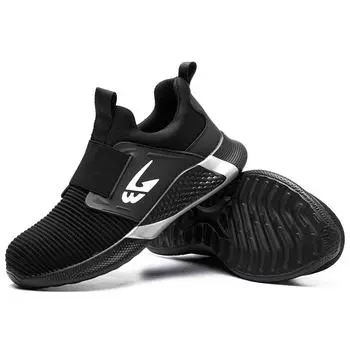 JB781 Оптовая продажа высококачественной защитной обуви, дышащая сетчатая защитная обувь со стальным носком, мужская черная спортивная обувь 40 чёрный