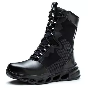 JB922 New Arrivals Tactical Safety Work Boots Unisex High Top Anti-Puncture Steel Toe Outdoor Construction Factory Safety Shoes 40 чёрный