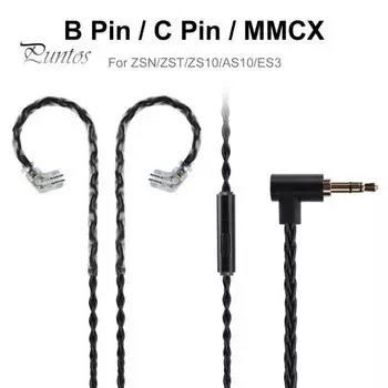 JCALLY Износостойкий медный плетеный кабель для наушников с разъемом B/C/MMCX mmcx