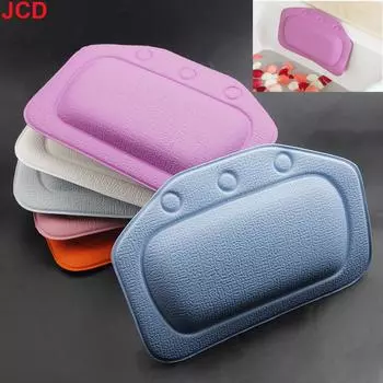 JCD 1 шт. Аксессуары для ванной, мягкий подголовник, принадлежности для ванной, спа-подушка для ванны 21*31 см, подушка для шеи с присоской из ПВХ оранжевый