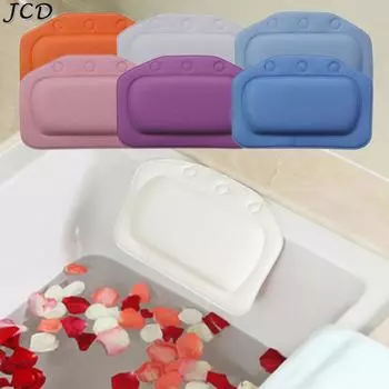 JCD 21*31 см Подушка для ванны под шею СПА Подушка для ванны Мягкий подголовник с присоской Принадлежности для ванной Аксессуары для ванной оранжевый