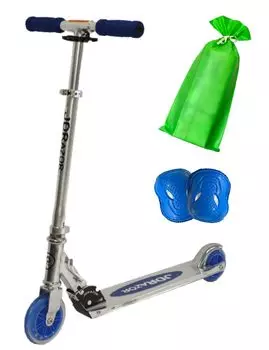JD RAZOR Kickboard Height For For Easy to Load Capacity 90kg MS-105R Adjustable, Adults, Children, Present, Carry, Foldable, (BLUE (with protector))