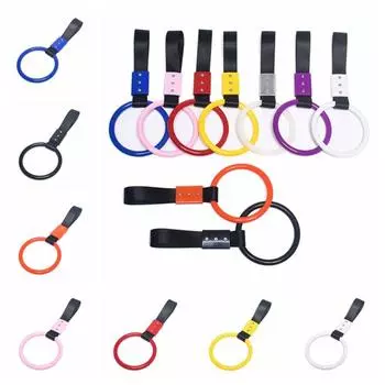 JDM Element Предупреждающее подвесное кольцо Простая установка Ремень предупреждения о столкновении автомобиля Украшение автомобиля white-black strap