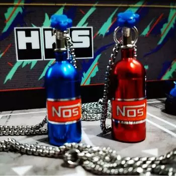 JDM модифицированный автомобильный брелок NOS азотный баллон для ускорения алюминиевый сплав брелок синий