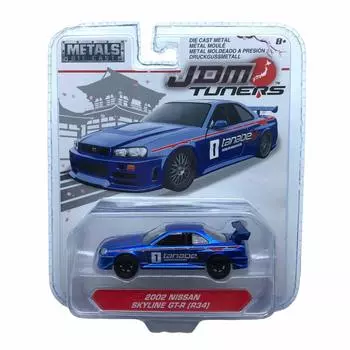 JDM Tuners Jada 2002 Skyline R34 Scale GT-R [синий] 1/64 синий