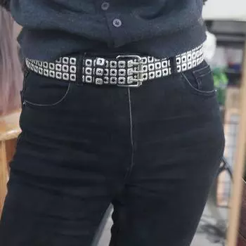 Jeans Belt Unisex Gothic Waist Strap Belt Accessories Wide Belt for Girdles Decorative Vintage Dark