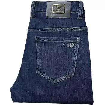 Jeans Men S Autumn Stretch Casual Business Blue Middle-Aged Deep Cut High Waisted Straight Leg Pants Comfortable And Versatile 29 синий