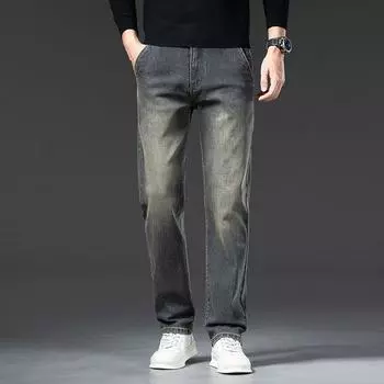 Jeans Men s Nine-point Spring and Summer Straight Slim Fit Casual Anti-theft Zipper Bag 28