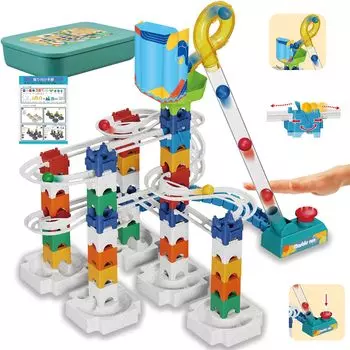 Jecimco Bead Coaster Обучающая игрушка Slope Toy Marbles Looping Set Сборка DIY Строительные блоки для игр в помещении Мальчики Девочки Подарок на день рождения Катание шариков