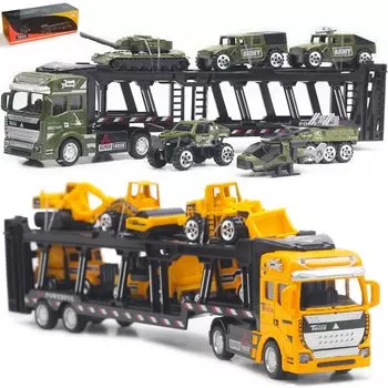 Jecimco Car Toy Mini Car Set Детский рабочий автомобиль Военный автомобиль Лестница Грузовик Мальчики Девочки Подарок на день рождения Строительная машина Игрушка для игр в помещении