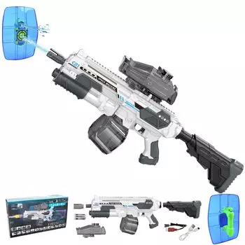 Jecimco Электрический Водный Супер Сильный Летающий День Рождения Большой Уличный Электрический Непрерывная Стрельба Водяной Пистолет Пистолет, Расстояние, Мальчики, Девочки, Подарок, Дети,