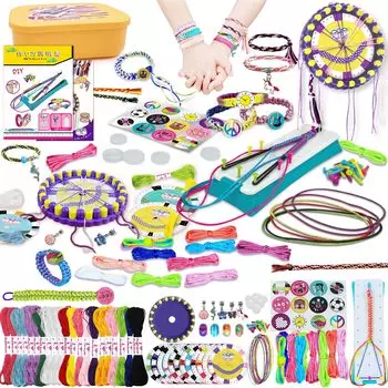 Jecimco Misanga Handmade Kit Girls String Toy DIY Knitting Handicraft Bracelet Birthday Gift Handmade Macrame Rope Accessory Kit Children s