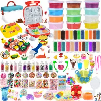 Jecimco Slime Kit Crystal Clay DIY Clay Set, Игрушка из глины, Детские инструменты ручной работы, подарок на день рождения для мальчиков и девочек, Игрушка из пшеничной глины для дома, Роскошный набор игрушек
