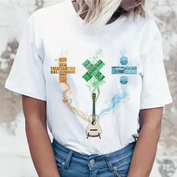 Эд Ширан Harajuku футболка женская Ullzang 90 s забавная футболка с героями мультфильмов эстетическая корейский стиль девушка сублимационная футболка L