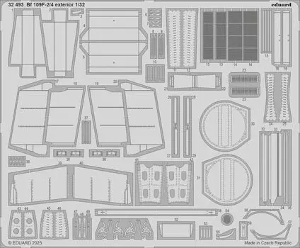 Эдуард Внешние детали Пластиковые детали модели EDU32493 1/32 Bf109F-2/4 фототравление (для Хасэгавы) (Самолет)