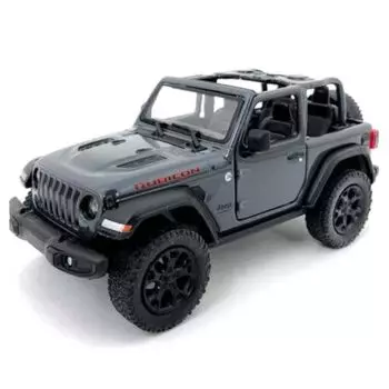 Jeep 2018 Wrangler Rubicon Grey Open Top Convertible Scale Diecast Car 1/34 серый