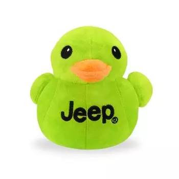 Jeep Text Logo Plush Duck Stuffed Animal in Green Perfect for Duck Enthusiasts - (Green)