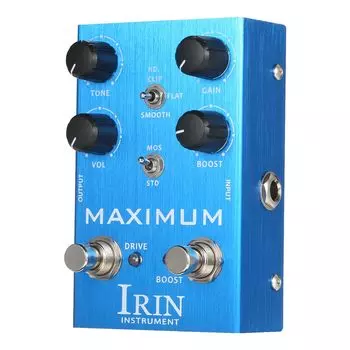 Эффект Overdrive Guitar Effect Pedal 2 Toggle Mode Switch Control для электрогитары Педаль MAXIMUM, Tone/Gain/Volume/Boost -