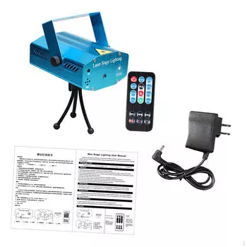 Эффект сценического света с пультом дистанционного управления для вечеринок в отелях, танцев синий