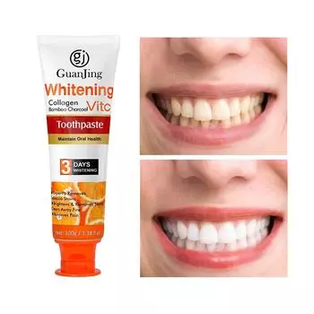 Эффективная и мощная зубная паста с витамином С для глубокой чистки и удаления пятен.