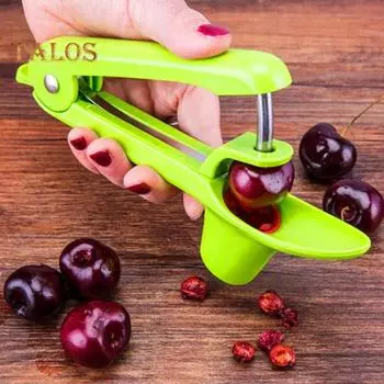 Эффективная конструкция пресса Corer. Одноручный инструмент для вишневой косточки. Безопасное удаление косточек для приготовления вкусных рецептов с вишней. зелёный