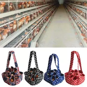 Эффективная корзина для сбора яиц, складная корзина для хранения утиных яиц с индивидуальным мешком, органайзер из холста, кухонный инструмент 1