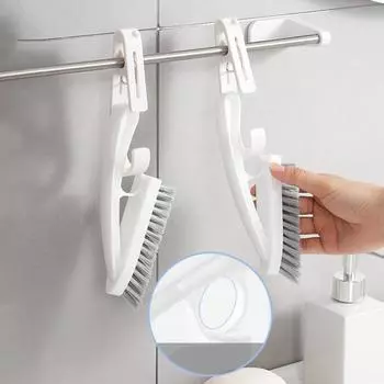 Эффективная щетка для чистки щелей Эргономичная ручка V-образная головка Щетка с мягкой щетиной для пола в ванной комнате белый/серый