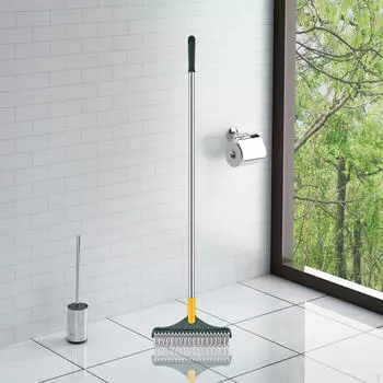 Эффективная щетка для мытья полов со скребком — идеально подходит для стен, окон и кухонных поверхностей серый