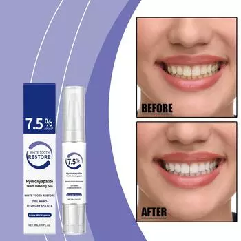 Эффективно удаляет грязь и примеси из полости рта, помогая сохранить дыхание свежим, ручка для чистки зубов с гидроксиапатитом, 3 мл One Size синий