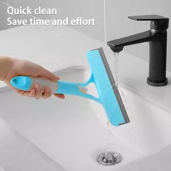 Эффективное стеклоочиститель, стеклоочиститель с распылителем, многофункциональный двусторонний скребок для ванной комнаты, чистящие средства для дома синий