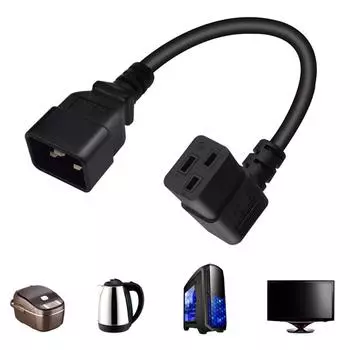 Эффективный 16A 250V шнур питания прямоугольный IEC320 C19 - C20 кабель питания для источников питания ИБП 3x1.55mm2 провод питания