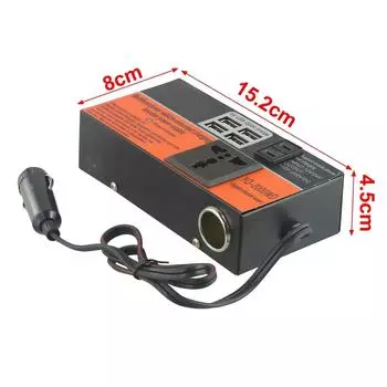 Эффективный автомобильный инвертор 1500 Вт DC12V24V в DC110V220V с 4 портами USB и защитой от перегрузки и перенапряжения CHINA