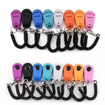 Эффективный кликер для дрессировки собак Регулируемый звуковой сигнал для дрессировки собак Кликер для домашних животных Дрессировка собак и кошек небесно-голубой