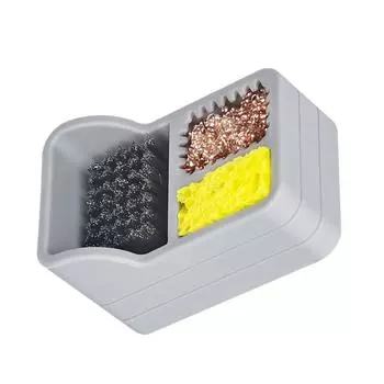 Эффективный очиститель паяльного жала, контейнер для хранения паяльных отходов, сбор олова и шлака для ремонта электроники и энтузиастов DIY серый